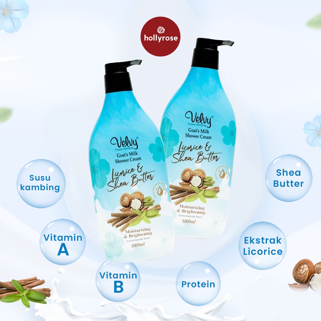 Velvy Goat’s Milk Shower Cream - Moisturizing & Brightening - 1000ml