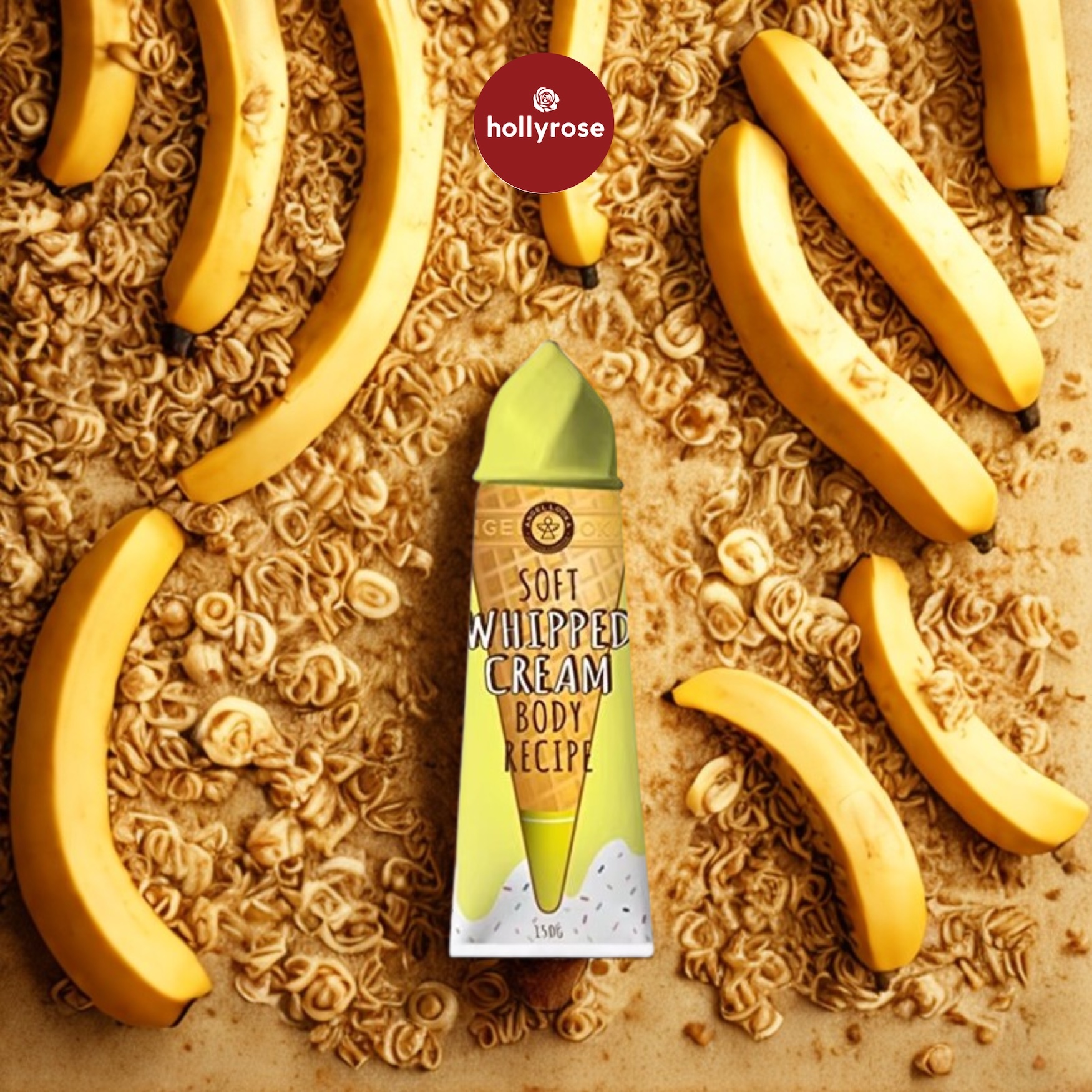 Angellooka Soft whipped cream body recipe Sweet banana scent - 150gr