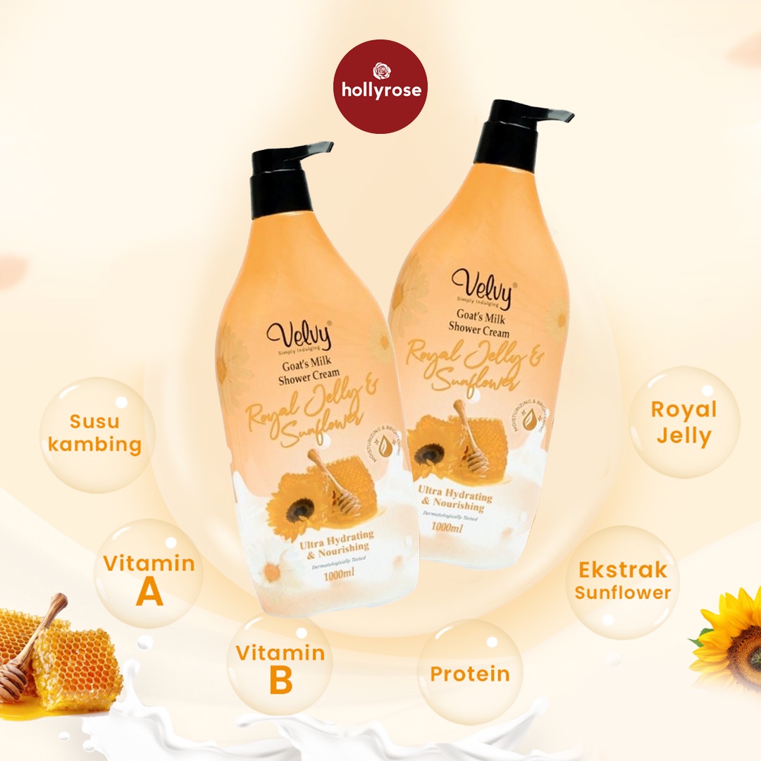 Velvy Goat’s Milk Shower Cream - Ultra Hydrating & Nourishing - 1000ml